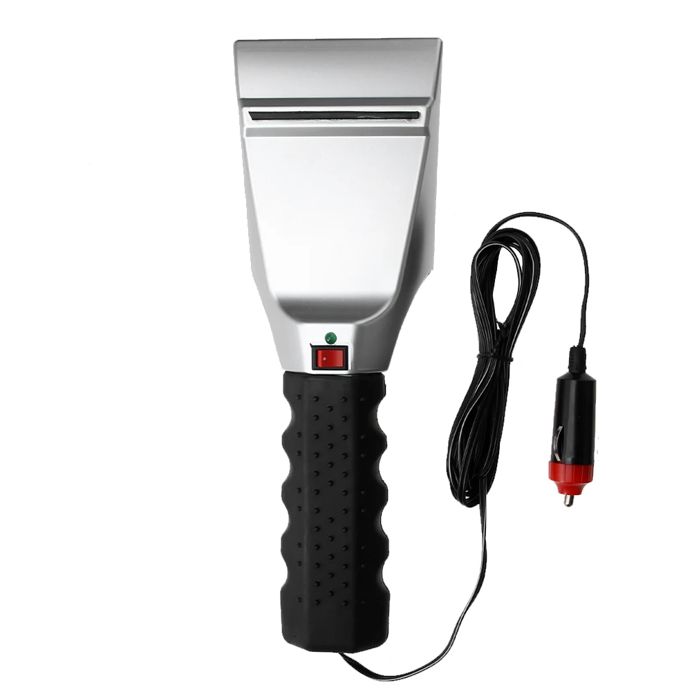 12V Electric Heated Car Ice Scraper Automobiles Cigarette Lighter Snow Removal Shovel Windshield Defrost Blower