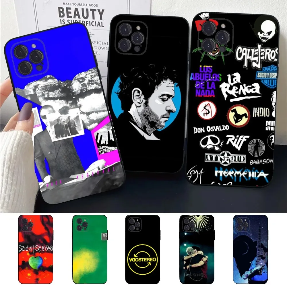 SODA STEREO Band Gustavo Cerati  Phone Case For Apple iPhone 15,14,13,12,11,XS,XR,X,8,7,Pro,Max,Plus,mini Silicone Black Cover