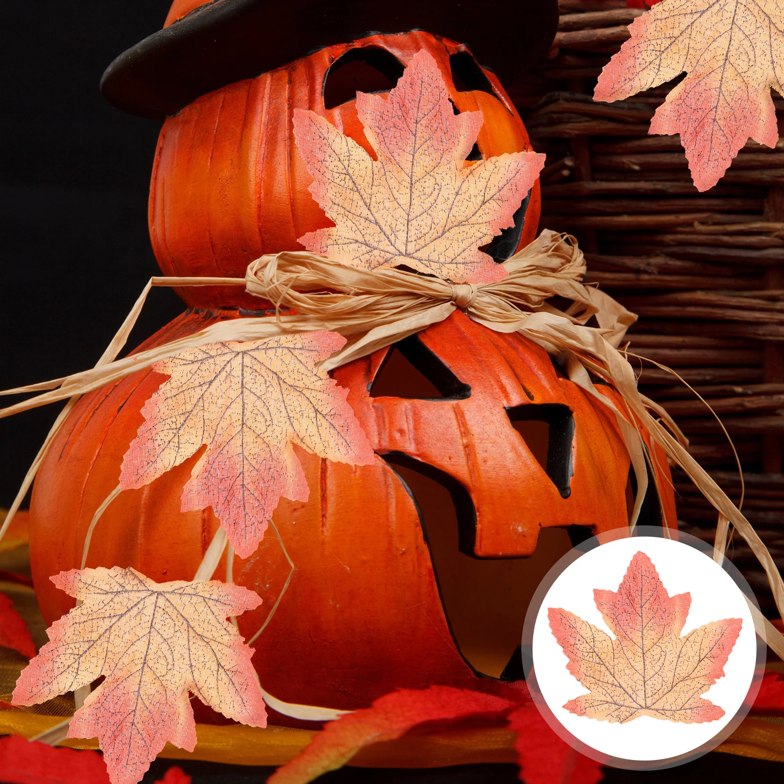 

50Pcs Artificial Maple Leaves Silk Cloth Thanksgiving Fall Decoration Party Table Scatters Autumn Leaf Supplies Simulation