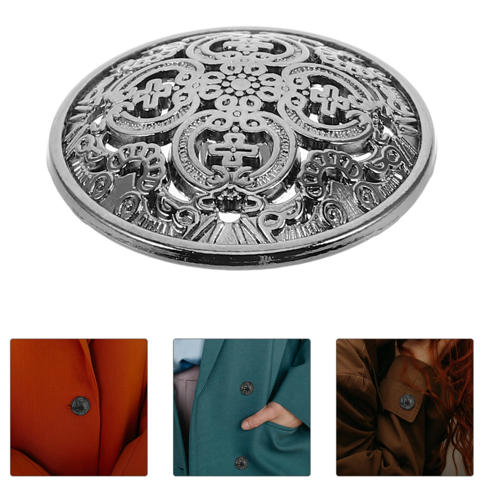 

30Pcs Metal Button for Coat Stylish Hollow Buttons Hollow-Out Sewing Buttons for Clothes DIY Down Jackets Windbreakers Backpacks