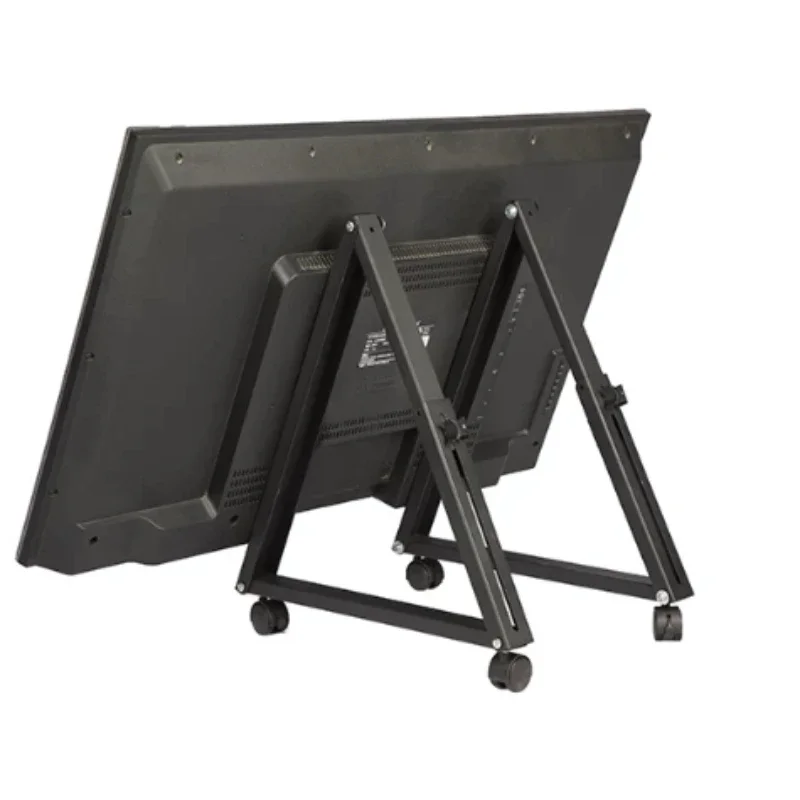 Low Height Movable TV Stage Cart, 32 to 75 Inch Flat Screen Support, Cold Rolled Sheet Tripod Display Stand