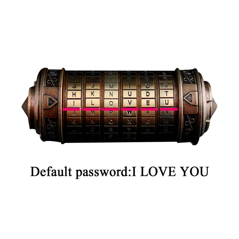 Valentine's Day Gift Da Vinci Code Lock Toy Metal Cryptex Locks Retro Letter Password Cylinder Escape Chamber Prop