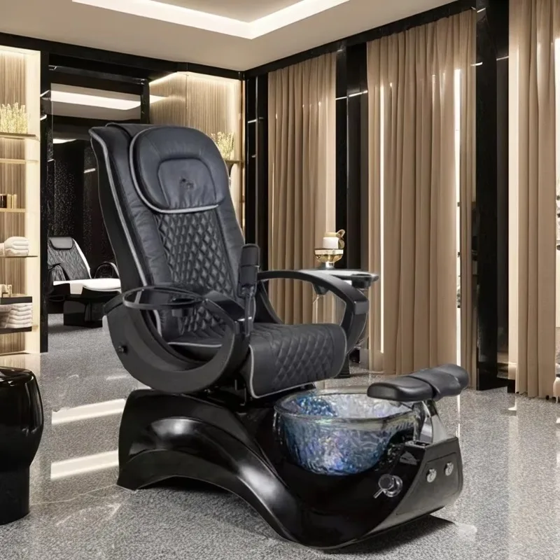 New Arrive Optional Color Modern Luxury Wooden Foot Spa Chair for Health Care Leisure Pedicure Throne with Massage Features Salo