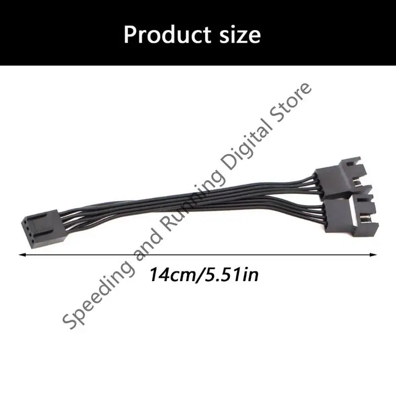 2Way 4ピン PWM Yスプリッターケーブル コンピューターファン用 1から2への4ピンコネクター PCケースファン延長ケーブル コンピューター冷却システム用