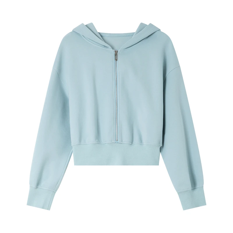 VIMLY بلوزات قصيرة بقلنسوة غير رسمية للنساء لخريف 2025 سترات جديدة بغطاء للرأس متينة وأكمام طويلة سترات نسائية M8675