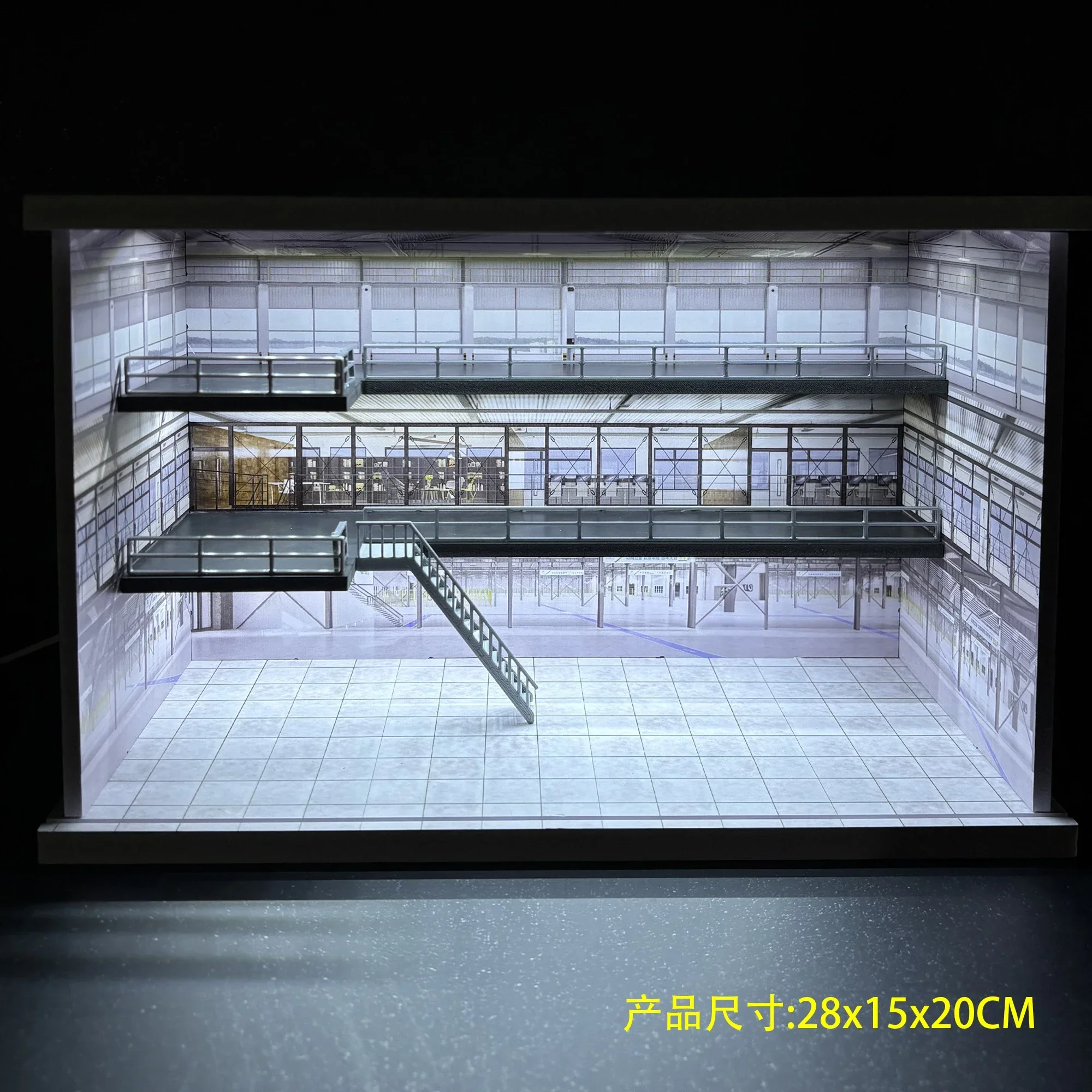 1:64 Scale Car Garage Diorama Models Parking Building Storage Display Scene Miniatures Garage Building Diorama Collection Box