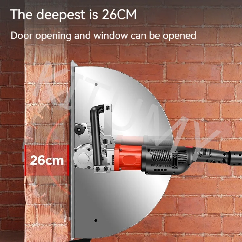 9800W Multi-function Wall Slotting Machine Electric Slotting Machine Concrete Cutting Machine + Diamond Saw Blade 220V