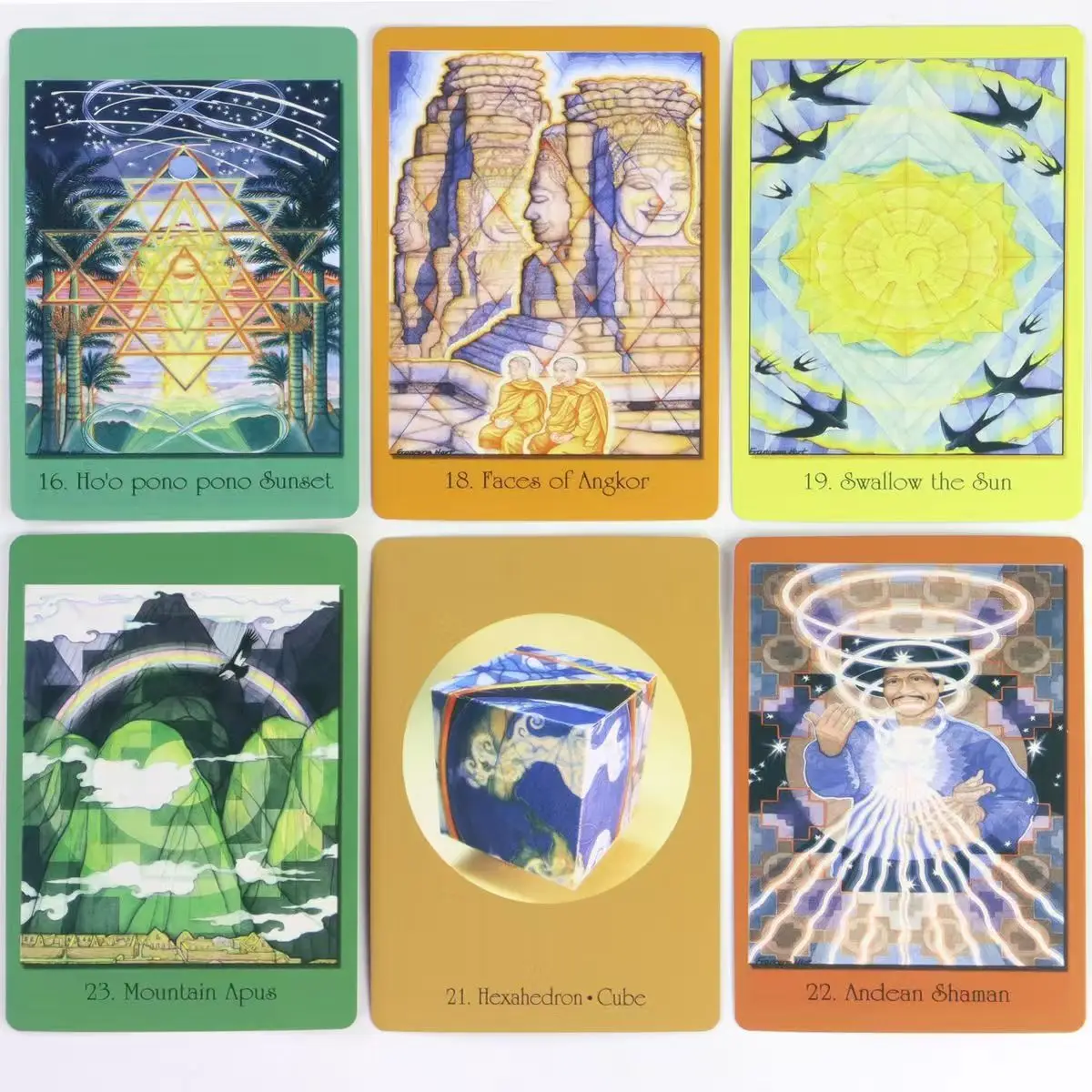 Heilige geometriekaarten voor het visionaire pad 64-delige Orakelkaarten die wiskunde, wetenschap en spiritualiteit integreren - 10,4 * 7,3 cm