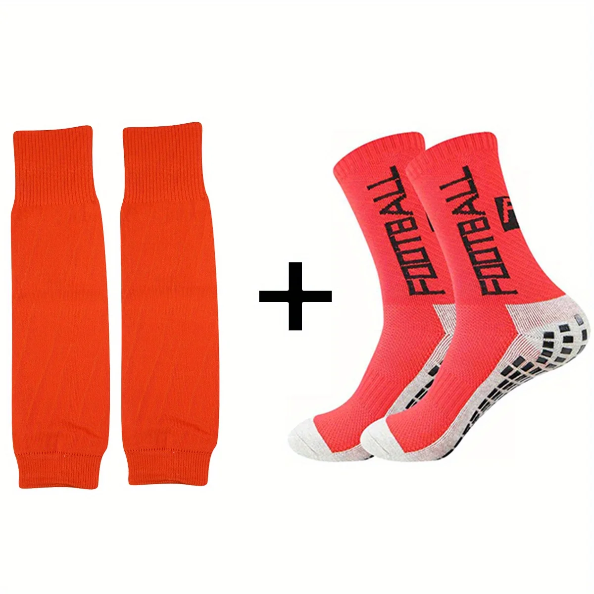 مجموعة تدريب كرة القدم المضادة للانزلاق مكونة من قطعتين مع جوارب متعددة الألوان وواقي للساق، لاصق غير قابل للانزلاق