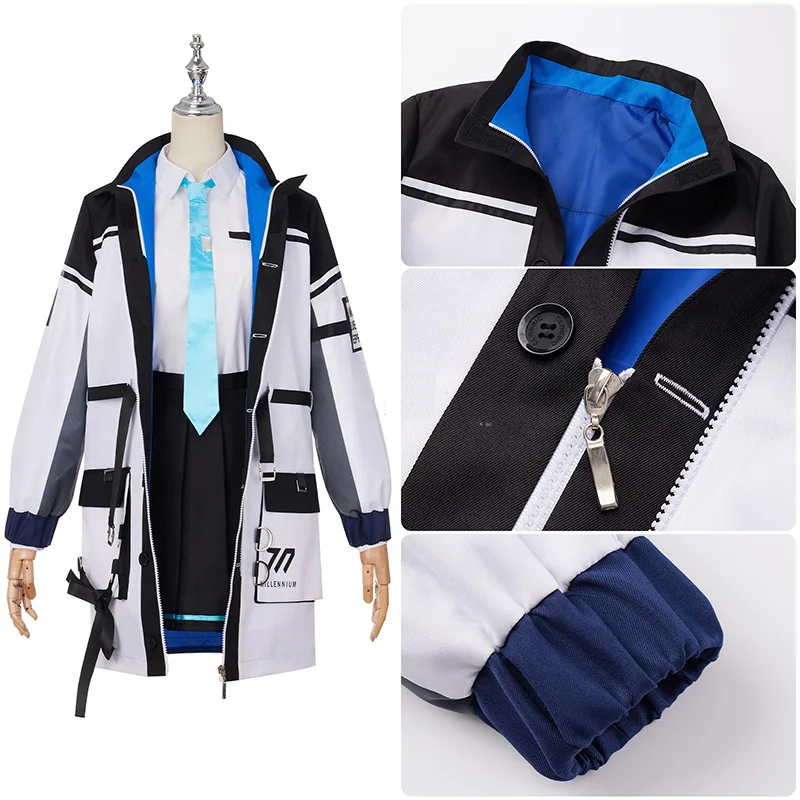 Game Blue Archive cos Tendou Arisu Cosplay Machine Girl Cool Coat and Pleated skirt uniform Full set G