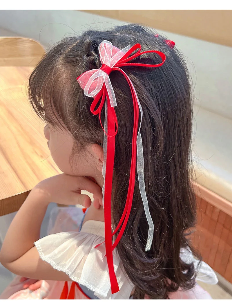 Nowy chiński styl z kokardą i frędzlami spinki do włosów słodkie dzieci słodkie dziewczyny spinki do włosów kobiety Barrettes Hairgrips akcesoria do włosów — zdjęcie 5
