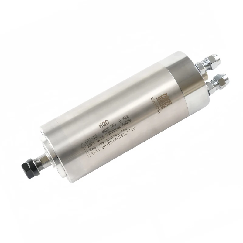 HQD GDZ-15 800W Water-Cooled CNC Spindle ER11 220V 380V 65mm Diameter For Woodworking CNC Milling Machines Bearing Motor