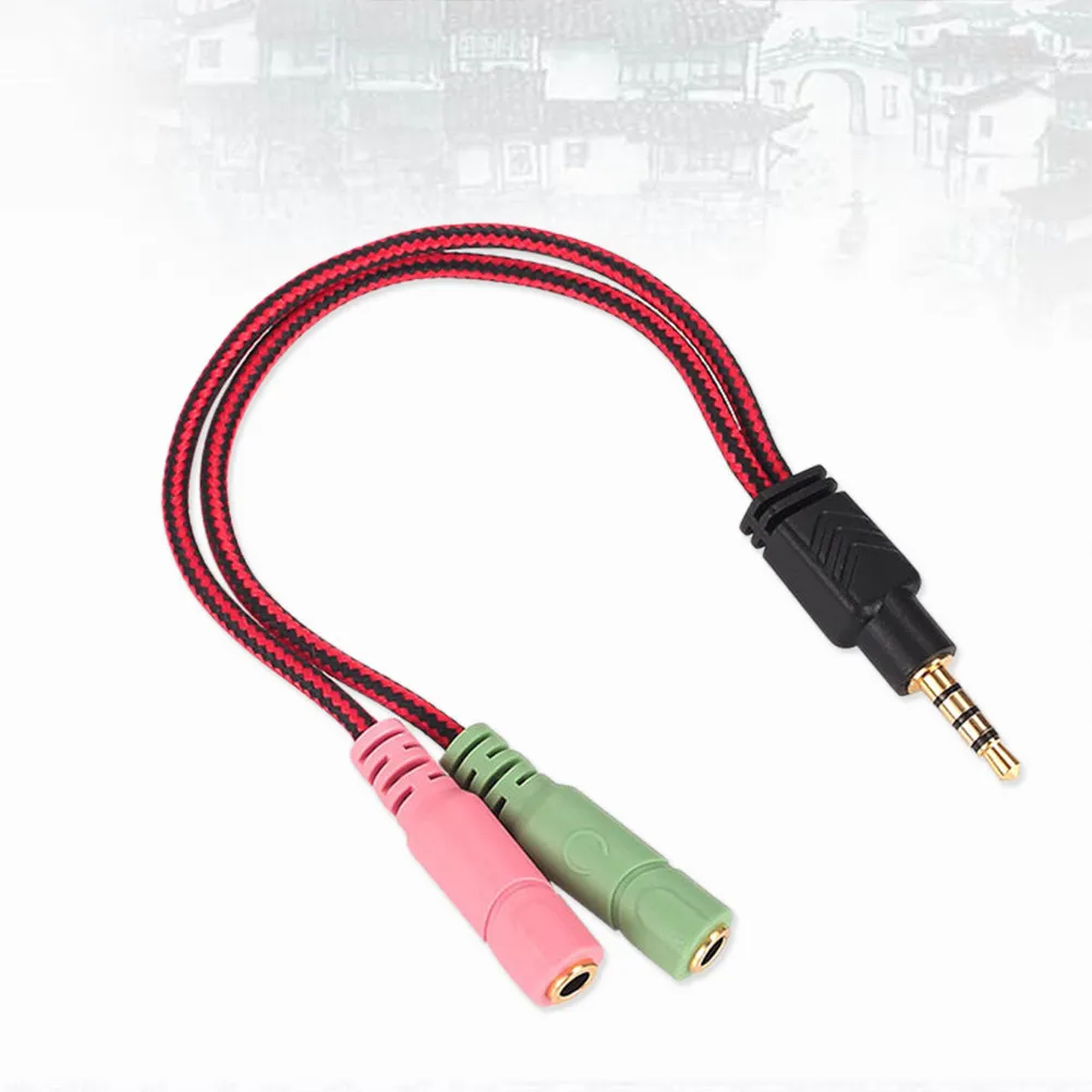 2 in 1 3.5mm Headset Splitter Cable 3.5mm Stereo Audio and Microphone Y Adapter for Pc Laptop Skype Msn Messenger Voice Chat