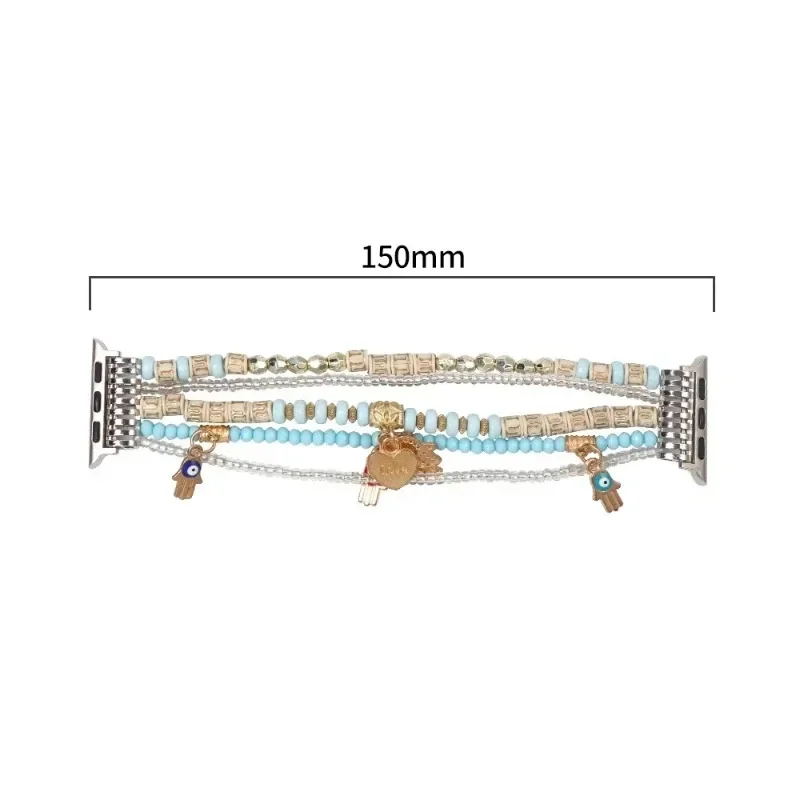 Bohemian Bracelet Resin Strap for Apple Watch 49mm 45mm 41mm 40mm 44mm Elastic for iWatch Band Series Ultra2 9 8 7 6 5 4 3 SE