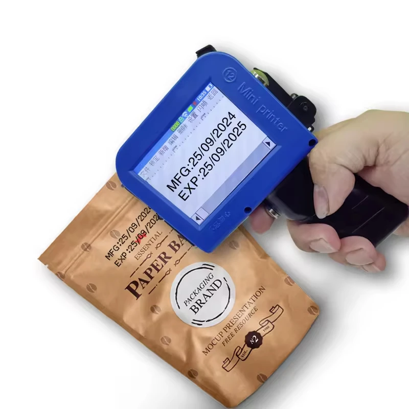 آلة ترميز تاريخ انتهاء الصلاحية المحمولة الصغيرة الحرارية 12.7 مللي متر طابعة رموز الدفعة المحمولة النافثة للحبر مع 24 لغة #2