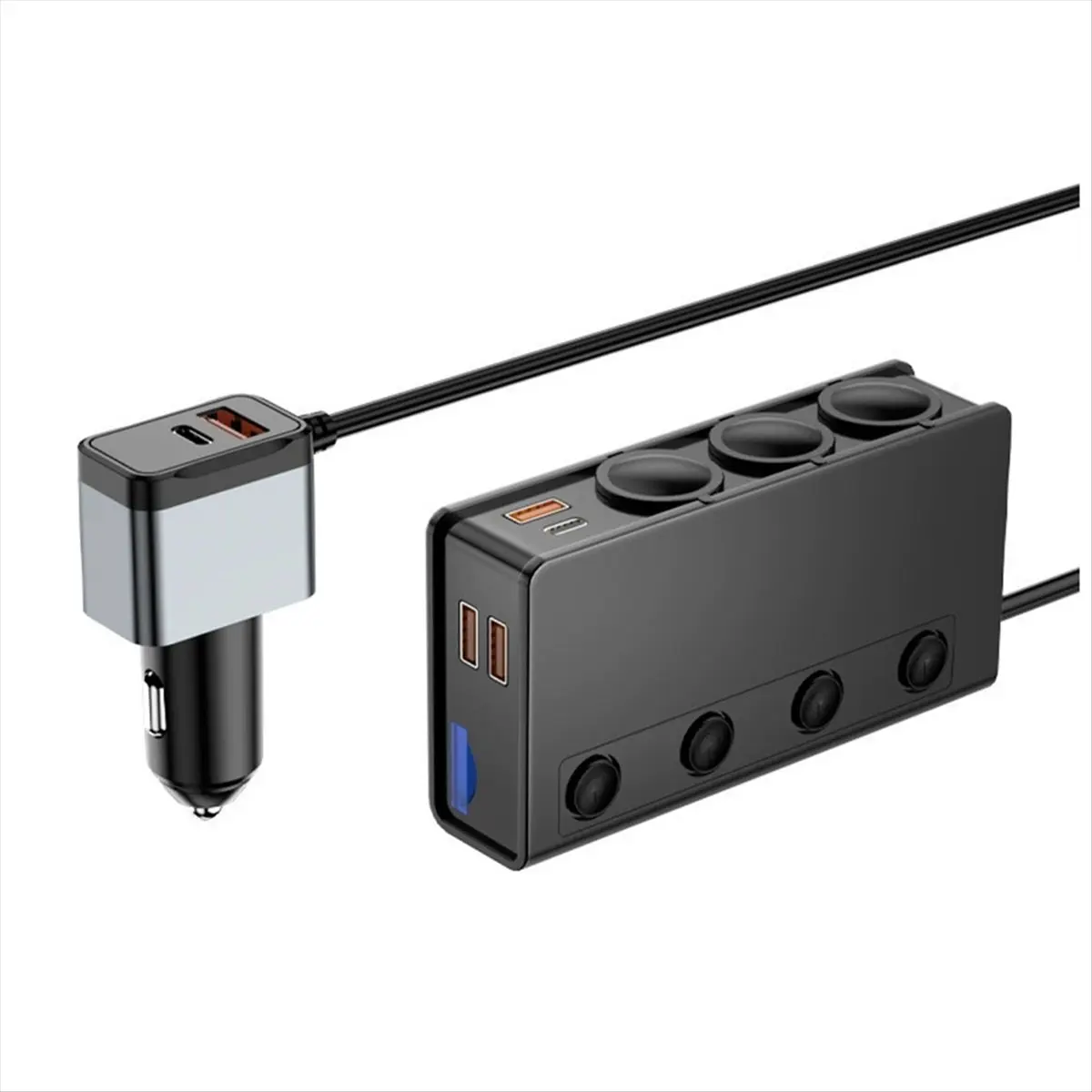 Special Offer-180W Car Charger with One Pull and Three PD+QC3.0 Car Charger 12-24V Multi-Port Car Phone Charger