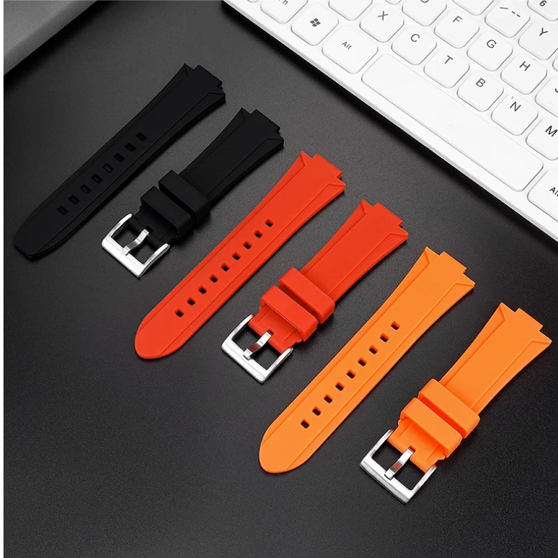 24-16mm Convex watchband Silicone bracelet for timex T2N738 T2N739 T2N720 T2N721 T49706 Butterfly clasp watch band Rubber strap