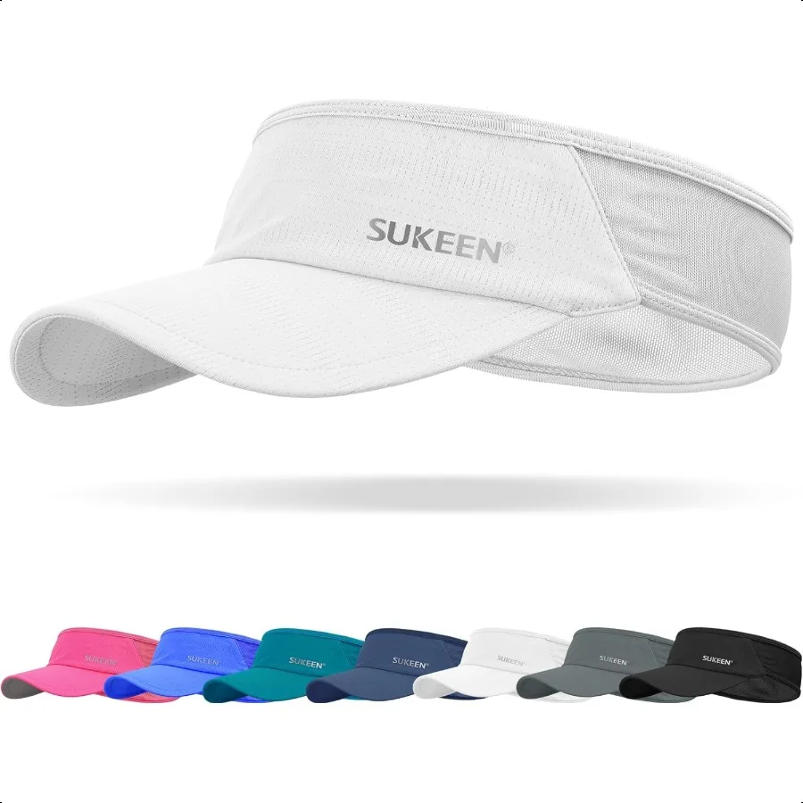 

Sukeen Sports Sun Visor Men Women Lightweight Packable Cooling Stretchy Visor Hat for Running Tennis Golf