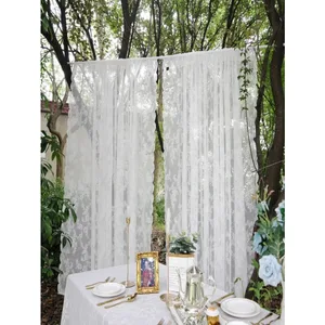 Panel perde cep çubuğu, şeffaf çiçekli dantel En iyi 10 satış, perde voil-no. 2