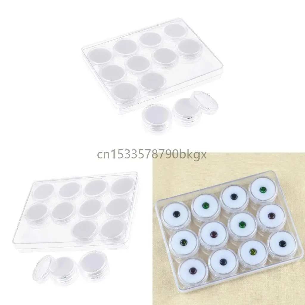 

Small Acrylic Round Stone Holder Case For Jewelry Crafting Retail Display Organizing J78E