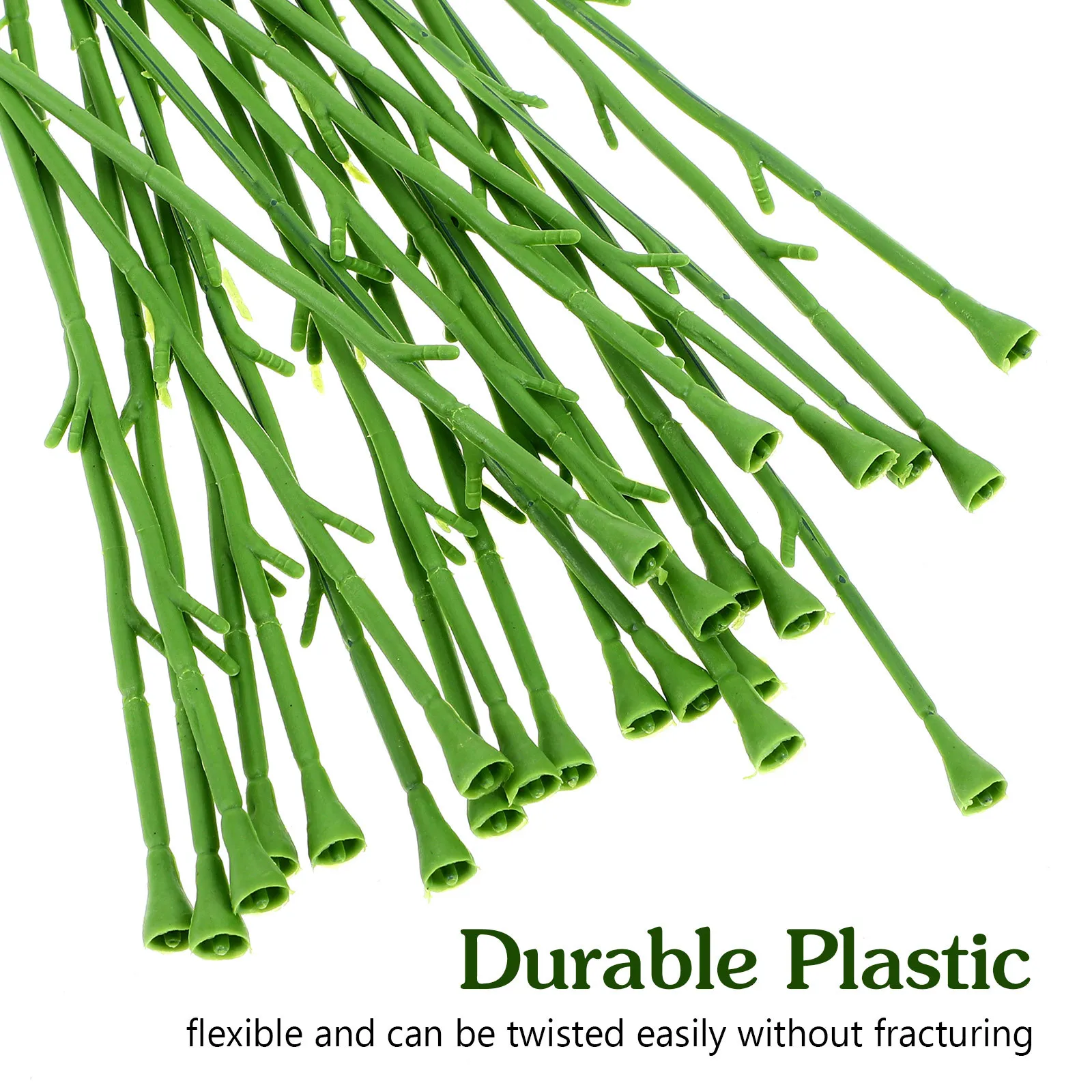 100Pcs Artificial Flower Stem Simulation Flexible DIY Floral Craft for Bouquet Wrapping Soap Rose Sunflower Making