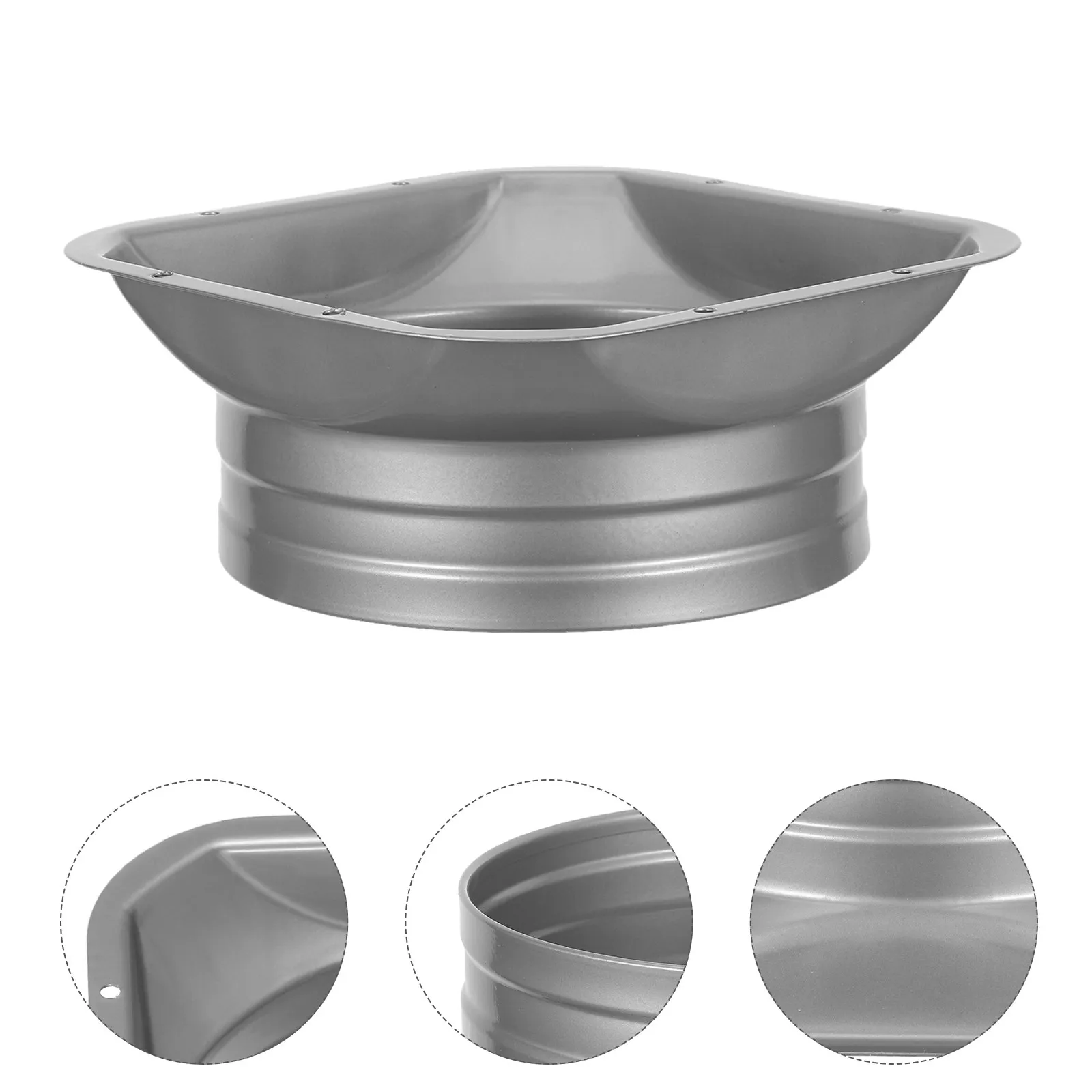 Square to Round Sheet Metal Air Duct Connector – 11 Inch HVAC Vent Transition Fitting