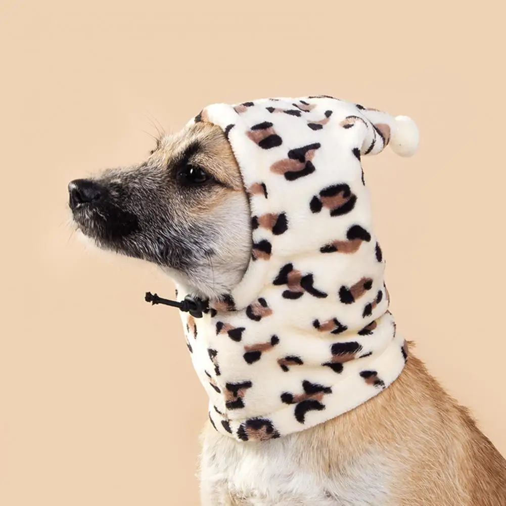 

Casual Pet Hats for Dog, Leopard Pattern Winter Dog Hat, Soft Dog Hat, Drawstring Adjustment, Pet Headgear, Pet Supplies