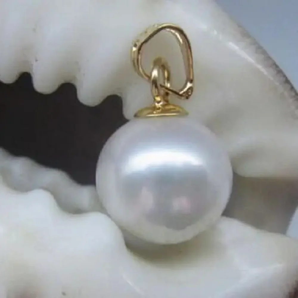 Hot selling pearl pendant AAA10-11mm 11-12mm natural white South Sea pearl pendant necklace 14k gold 18inch