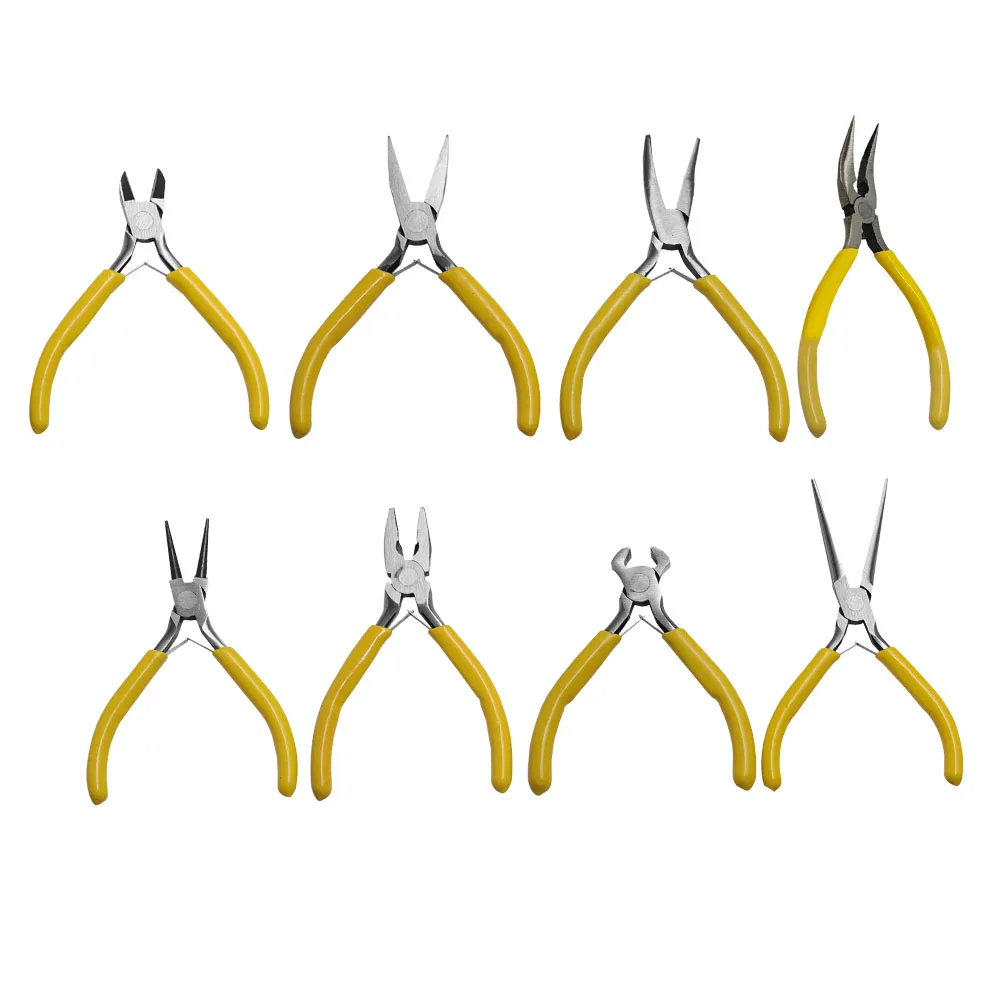 Mini Pliers DIY Small Jewelry Tools 5 Inches Diagonal Pliers Round Bent Needle Nose Cutter Handcraft Beading Hand Job