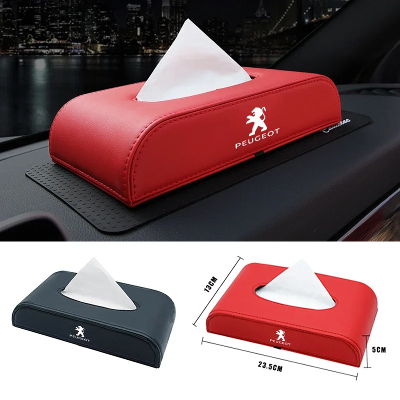 Car Emblem Tissue Box Auto Logo Paper Towel Case For Peugeot 206 307 308 207 3008 208 407 508 2008 5008 301 406 607 Accessories