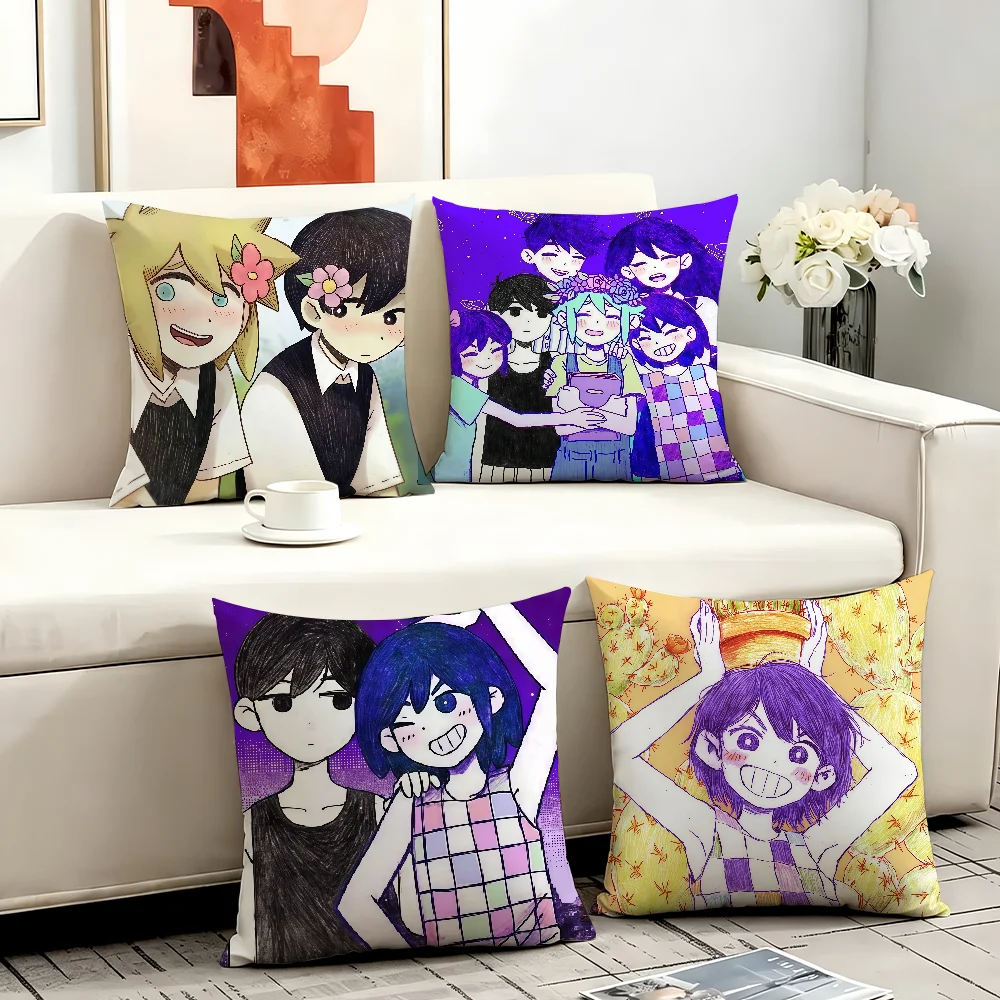 Video game O-Omori cushion cover Comfortable Decorative For Bedroom Living room Dormitory Picnic and Holiday Decoration