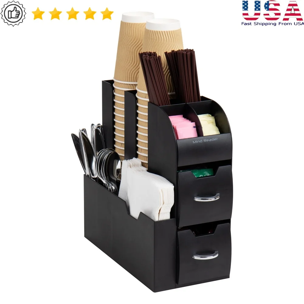 

Универсальный органайзер для приправ для кофе, чая, прочный нескользящий пластиковый контейнер для офиса, кухни, спальни, хранения с несколькими