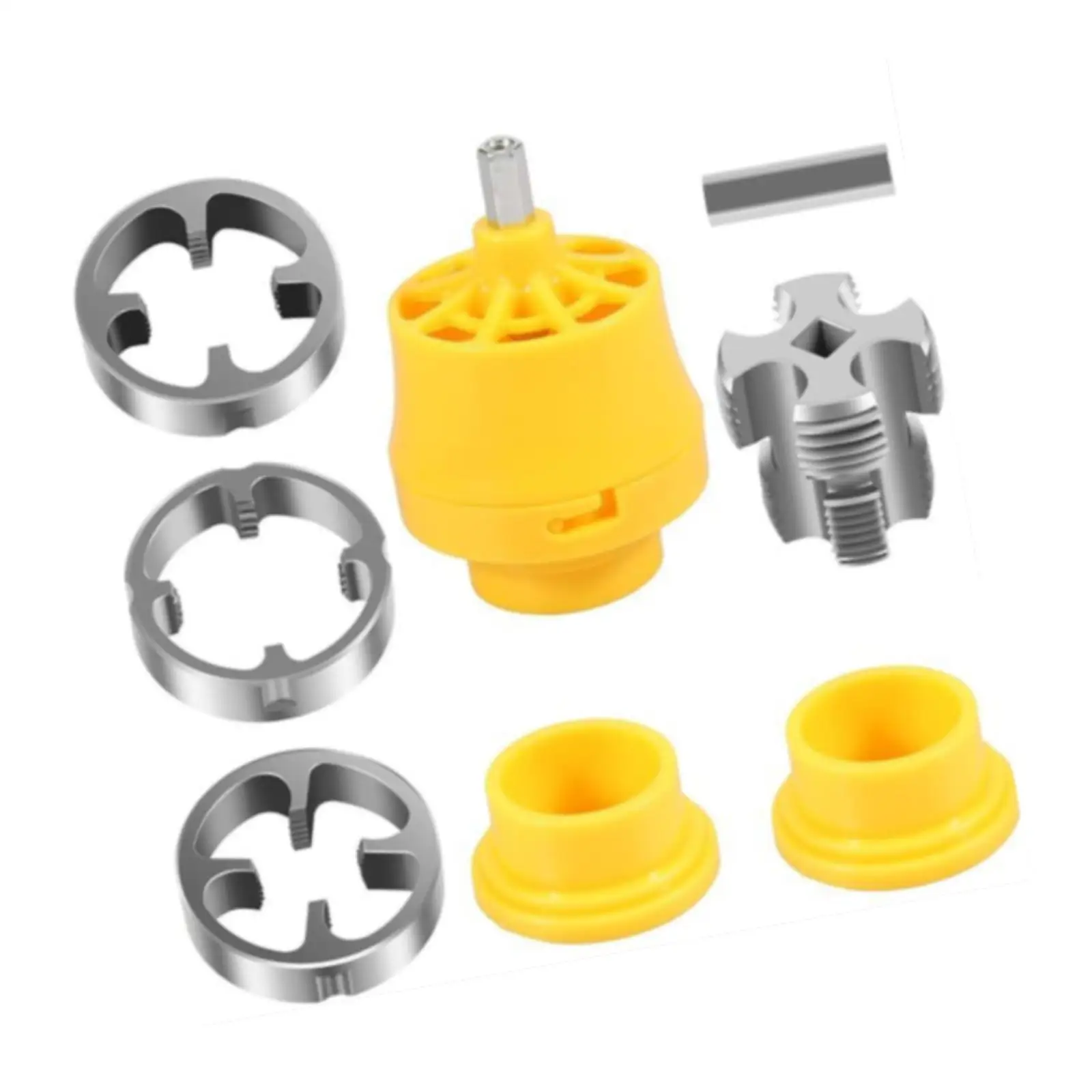 Pipe Tap Die Kit Cutting and Threading PVC Pipe Threader Hand Tool with 3 Sizes for Water Pipe Thread Repair