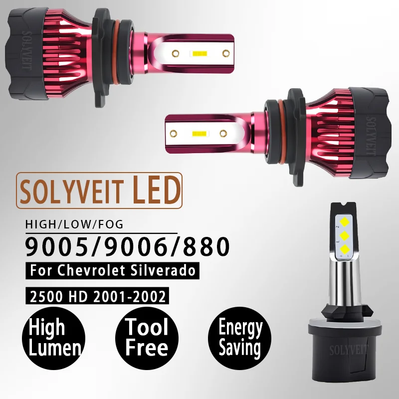 

Easy Installation Clear Illumination Dustproof 9005 9006 880 LED Headlight foglight For Chevrolet Silverado 2500 HD 2001 2002