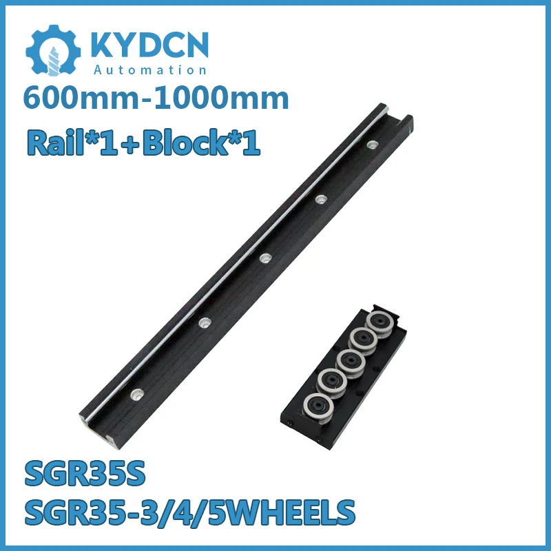 

SGR35 BLACK Built-in Dual-axis Linear Guide Rail and Linear Guide Block 600-1000mm Inner Roller Bearing Guide and Block Set