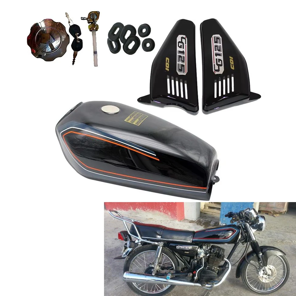 Motorcycle Fuel Tank Complete For Honda Dayang Lifan Jialing Haojin CG125 CG150 CG200 CG250 With Side Covers Tank Cap Fuel Tap