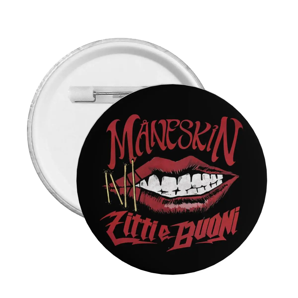 Customize Maneskin Zitti E Buoni Button Pin for Backpack Rome, Italy Pop Rock Band Badges Brooch Pinback Gift