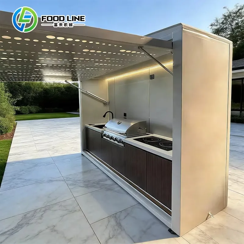 Multifunctional Garden Camping Kitchen Storage Equipped Barbecue Grill And Pizza Oven Outdoor Kitchen