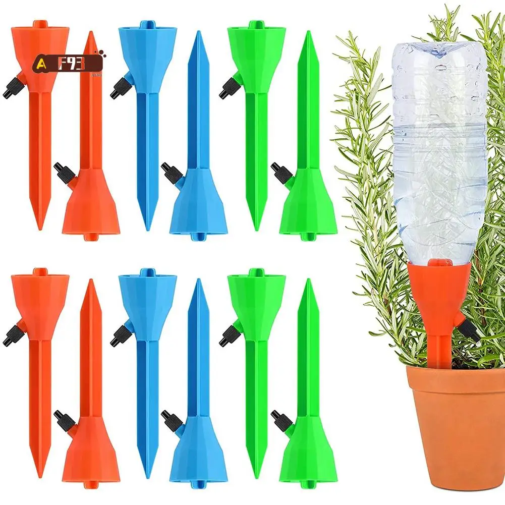 AF93-Plant Waterer، 12 قطعة نظام مسامير سقي النباتات الذاتية مع مفتاح صمام التحكم بطيئة الإصدار، سقي النباتات الأوتوماتيكي