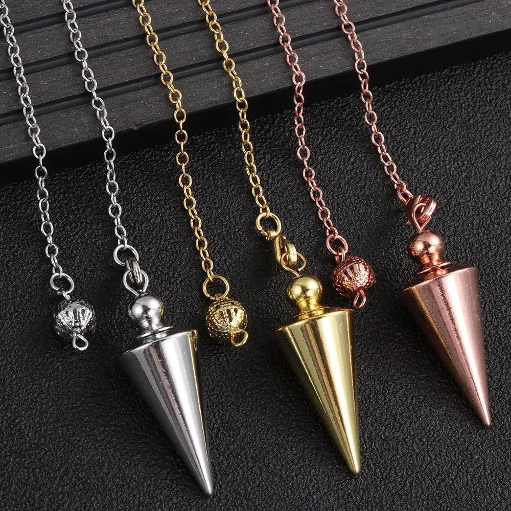 1PC Cone Metal Pendulum for Wicca Antique Copper Gold-color Spiritual Pendulo Radiestesia Healing Pendule Hot Sale Jewelry