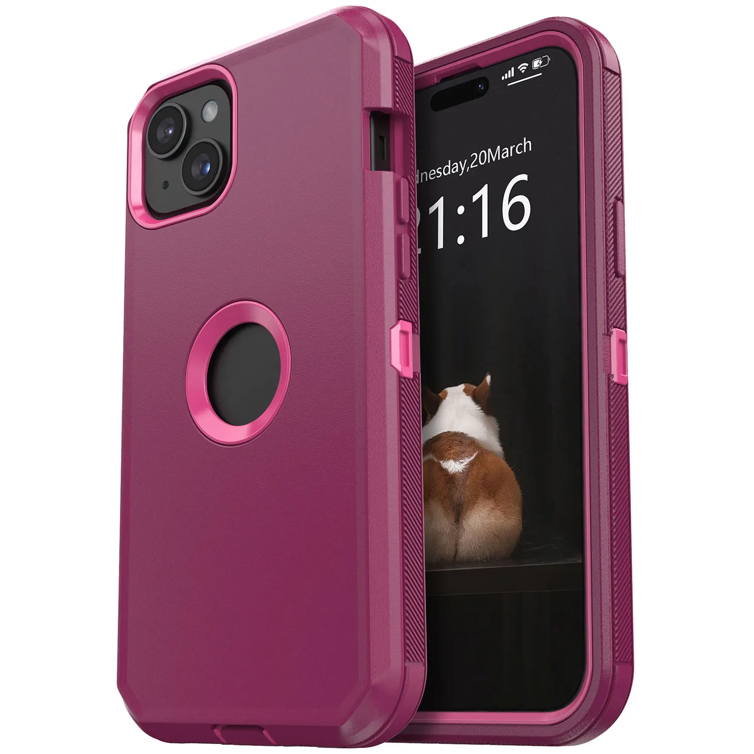 Funda roja para iPhone 14/14 Plus/14 Pro/14 Pro Max, resistente, a prueba de golpes, protectora dura, híbrida, 3 en 1 capas