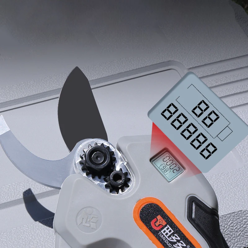DD3344  Cut 60mm Garden Electric Shears LED Display  Tree Branch Cordless Pruning With Two Rechargeable Batteries Powered Pruner