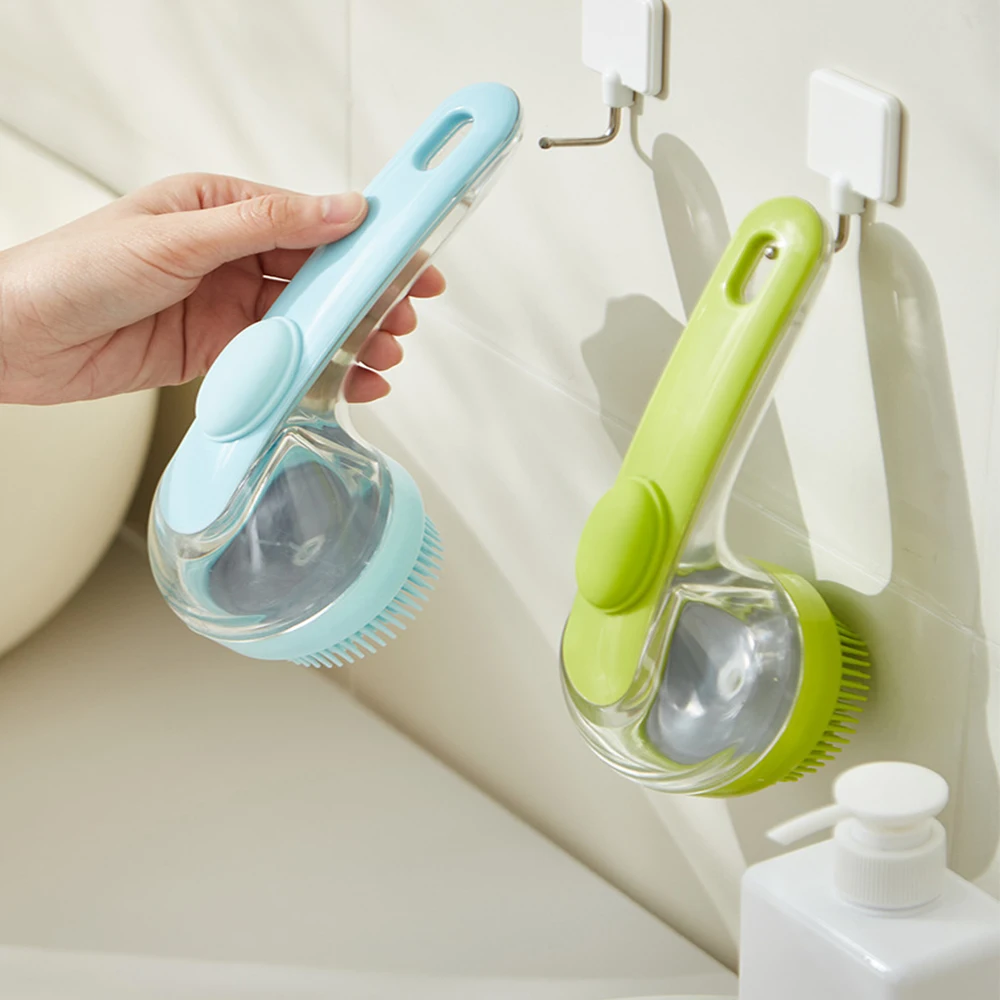 فرشاة حمام الجسم من السيليكون مع مقبض فرشاة تقشير لتنظيف الجسم وتدليك العناية بالبشرة أداة الاستحمام #5