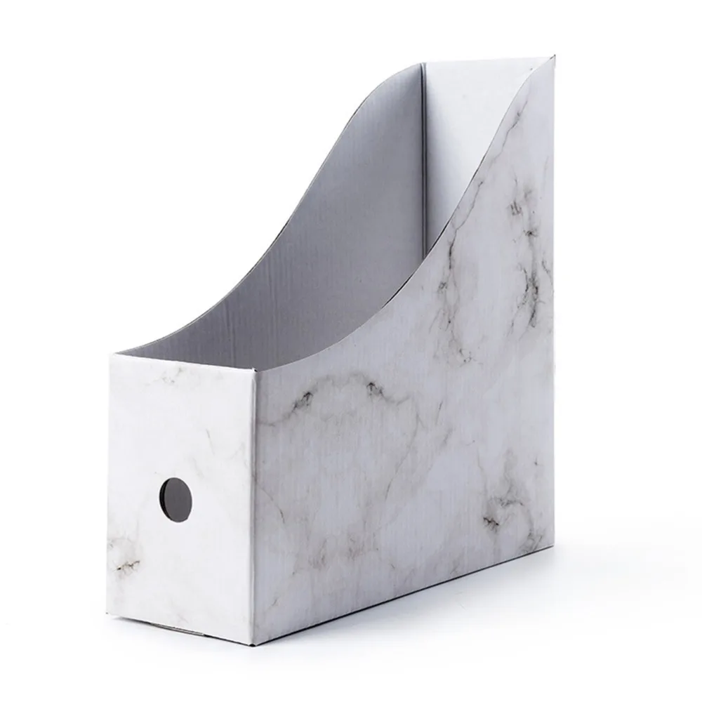 3Pcs Simple Simple Assembled Design Magazine Holders Unique Marble Design Storage Box File Rack Organizer Offices
