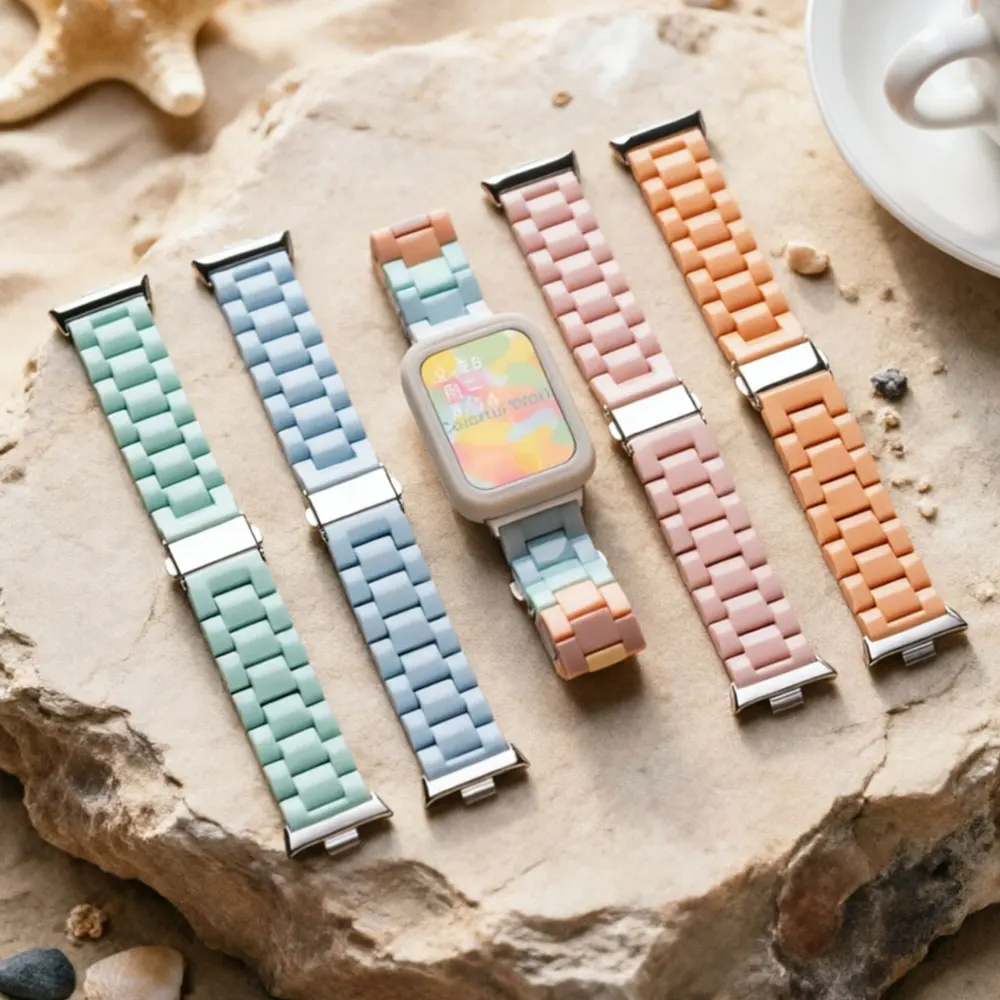 Candy Color Resin Strap For Redmi Watch 4 5 6 Band Macaron Replace Bracelet Belt Watchband Accessories For Xiaomi Miband 8/9 Pro