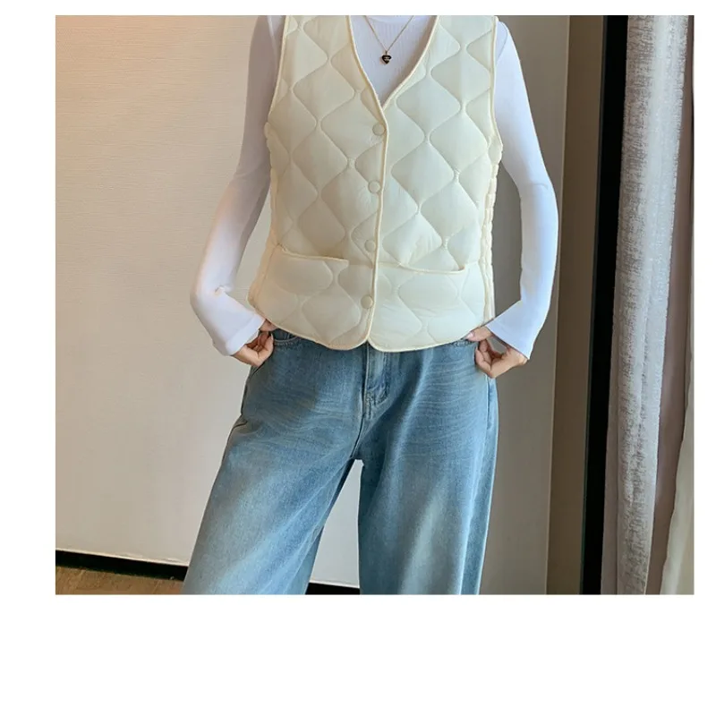 Women Fleece Lined Quilted Vest Winter Warm Sleeveless Waistcoat For Outerwear Inner Layering