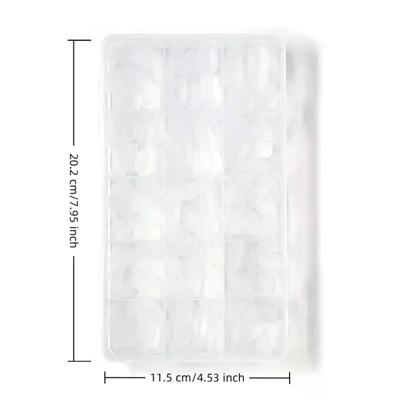 300 sztuk/pudełko Pełne Matowe Sztuczne Paznokcie Akrylowe Końcówki Żelowe Miękkie Żelowe Paznokcie Kwadratowe Trumienki Migdałki Owalne Naklejane Końcówki do Manicure Przedłużania Paznokci