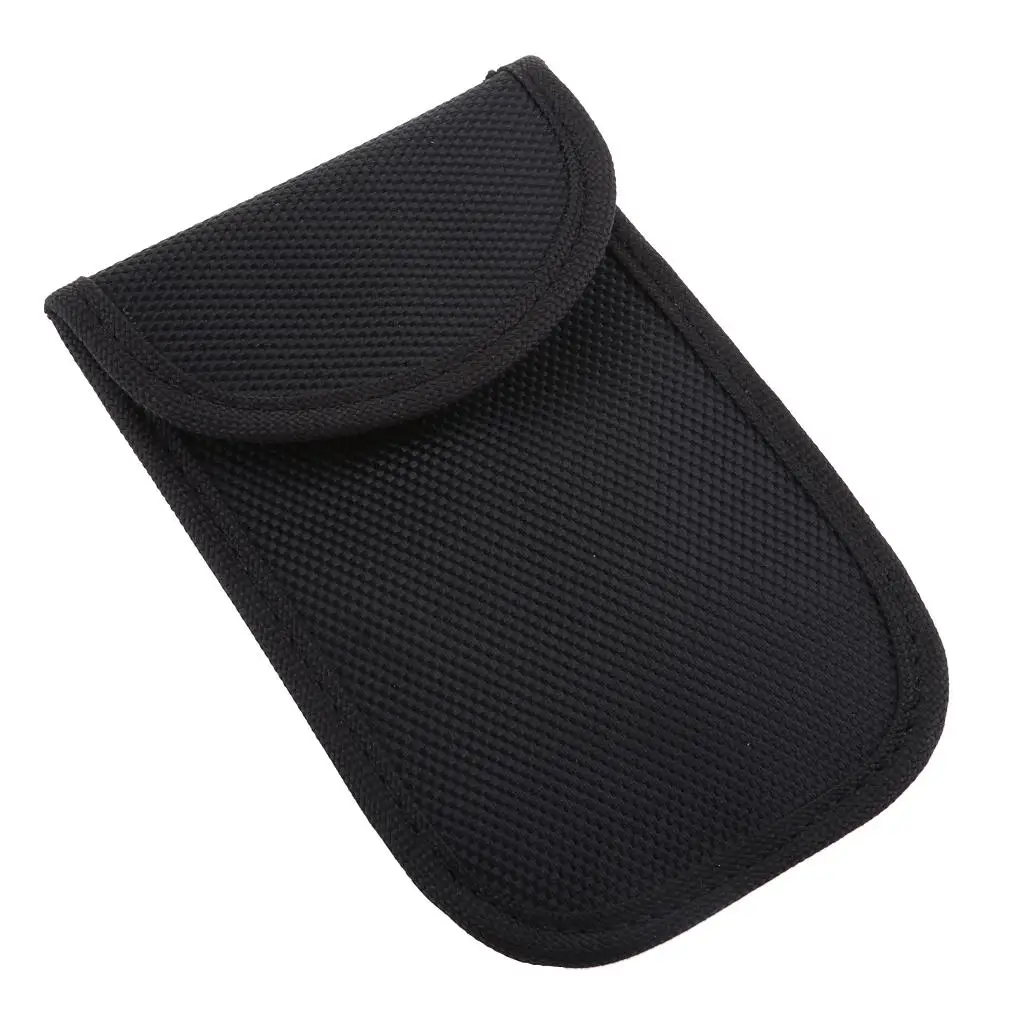Casing Pemblokir Sinyal Kunci Mobil Kantong Fob Sangkar Faraday Tas Pemblokir RFID, Hitam