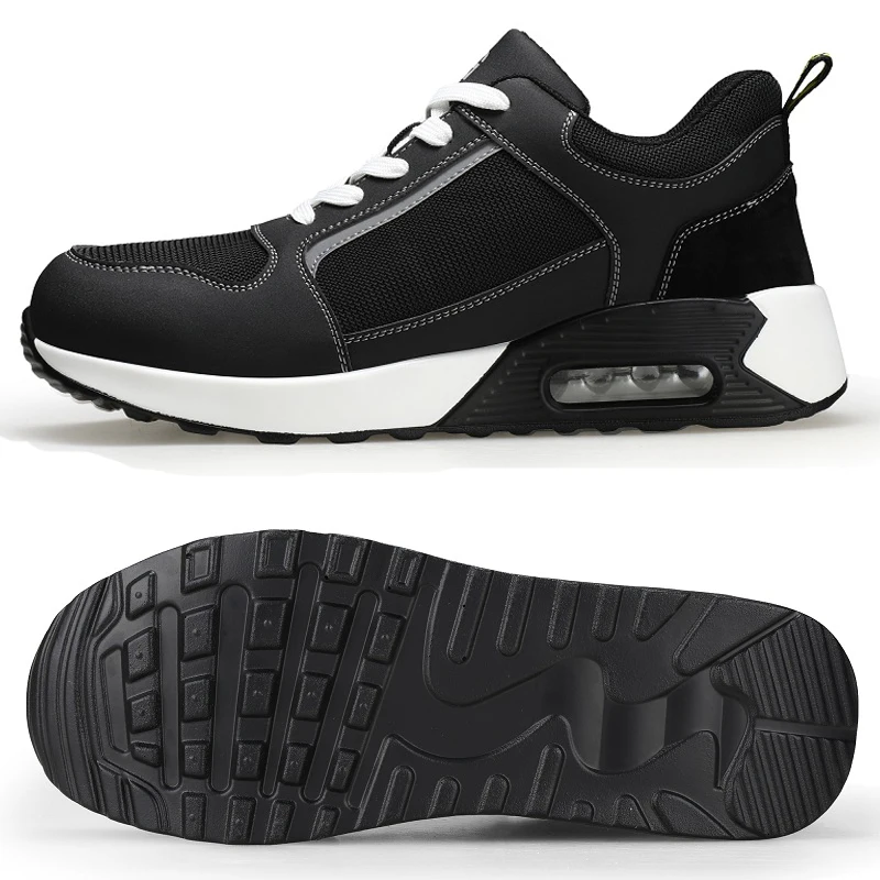 

Качественная защитная обувь на воздушной подушке, мужская удобная обувь со стальным носком, рабочие кроссовки, устойчивая к проколам мужская защитная обувь, нескользящие мужские ботинки