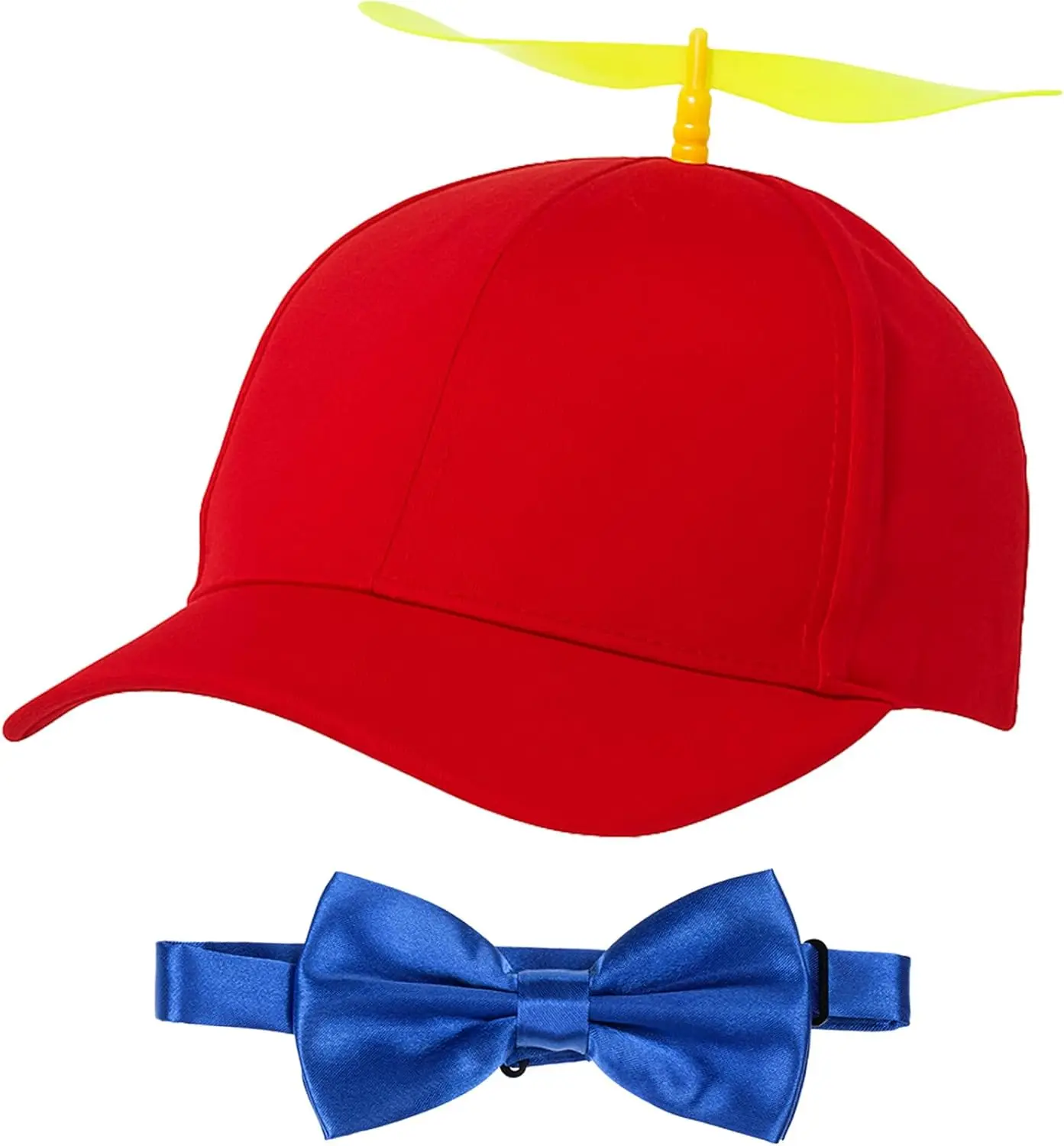 

Propeller Hat Twirly Cap with Spinner and Adjustable Bowtie for Costumes Party Novelty Funny Silly Helmet